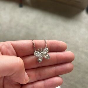 Elegant Silver Butterfly Pendant Necklace